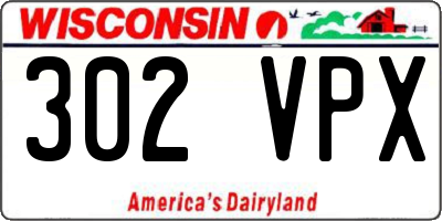 WI license plate 302VPX