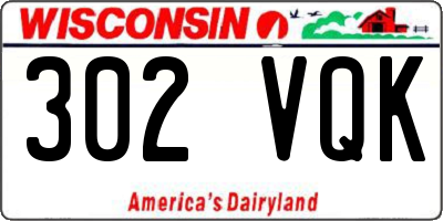 WI license plate 302VQK
