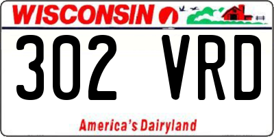 WI license plate 302VRD