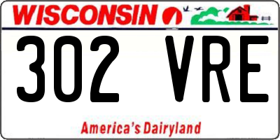 WI license plate 302VRE