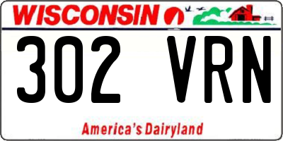 WI license plate 302VRN
