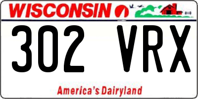 WI license plate 302VRX