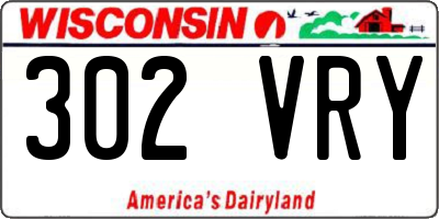 WI license plate 302VRY