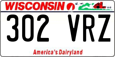 WI license plate 302VRZ