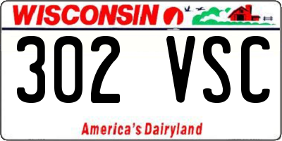 WI license plate 302VSC