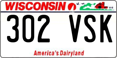 WI license plate 302VSK