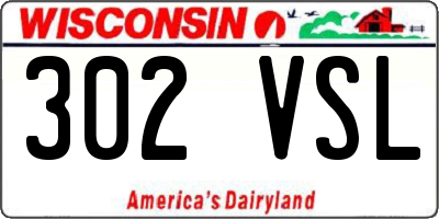 WI license plate 302VSL