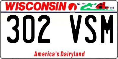 WI license plate 302VSM
