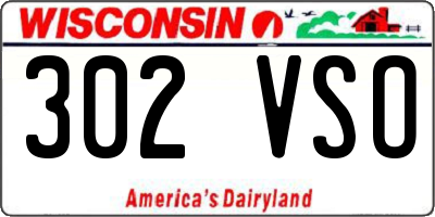 WI license plate 302VSO