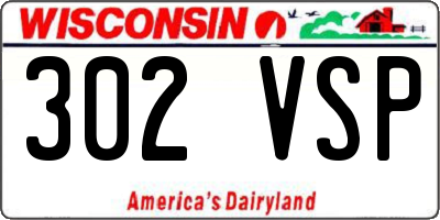 WI license plate 302VSP