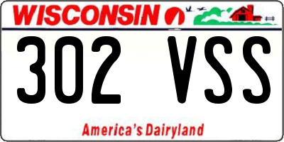 WI license plate 302VSS