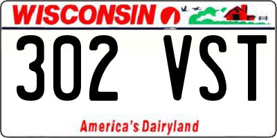WI license plate 302VST