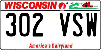 WI license plate 302VSW