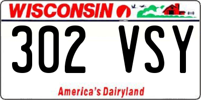 WI license plate 302VSY