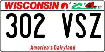 WI license plate 302VSZ