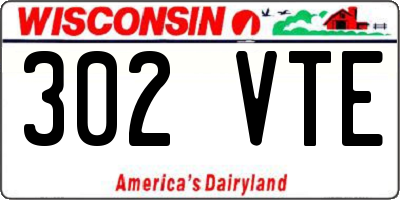 WI license plate 302VTE