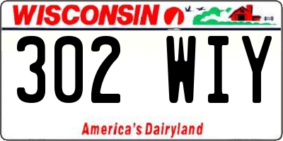 WI license plate 302WIY