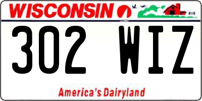 WI license plate 302WIZ