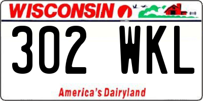 WI license plate 302WKL