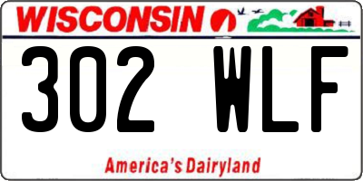WI license plate 302WLF