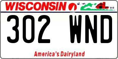 WI license plate 302WND