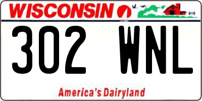 WI license plate 302WNL