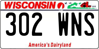 WI license plate 302WNS