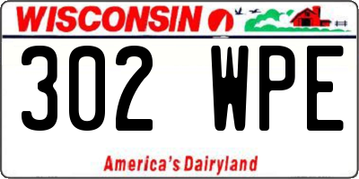 WI license plate 302WPE
