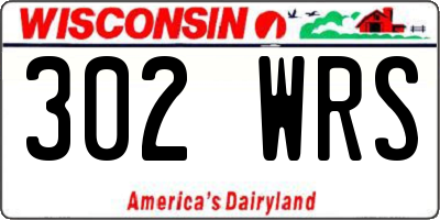 WI license plate 302WRS
