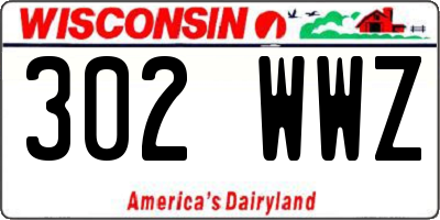 WI license plate 302WWZ
