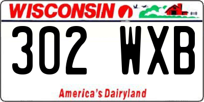 WI license plate 302WXB