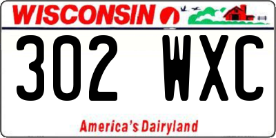 WI license plate 302WXC