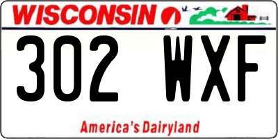 WI license plate 302WXF