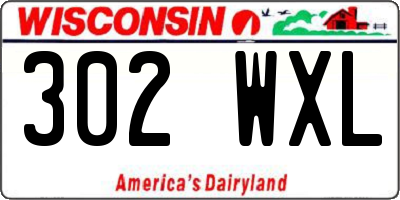 WI license plate 302WXL