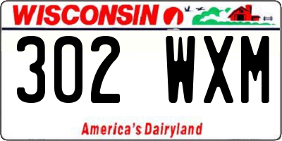 WI license plate 302WXM