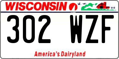 WI license plate 302WZF