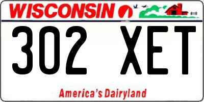 WI license plate 302XET