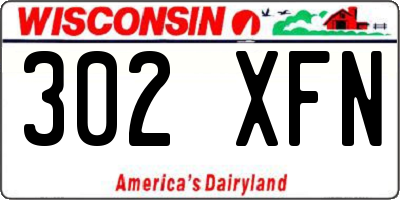 WI license plate 302XFN