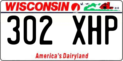 WI license plate 302XHP