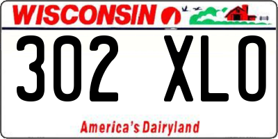WI license plate 302XLO