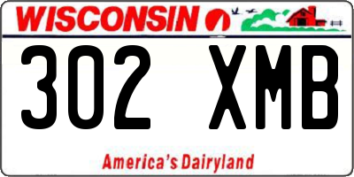 WI license plate 302XMB