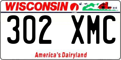 WI license plate 302XMC