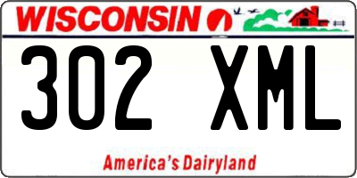 WI license plate 302XML