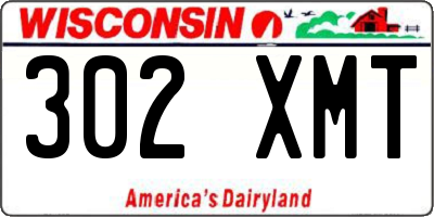 WI license plate 302XMT