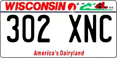 WI license plate 302XNC