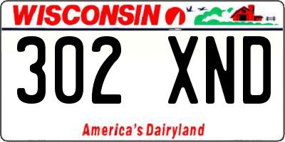 WI license plate 302XND