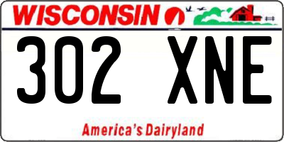 WI license plate 302XNE