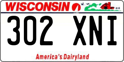 WI license plate 302XNI
