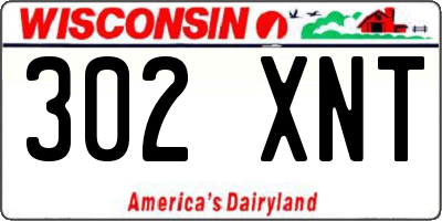 WI license plate 302XNT