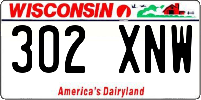 WI license plate 302XNW